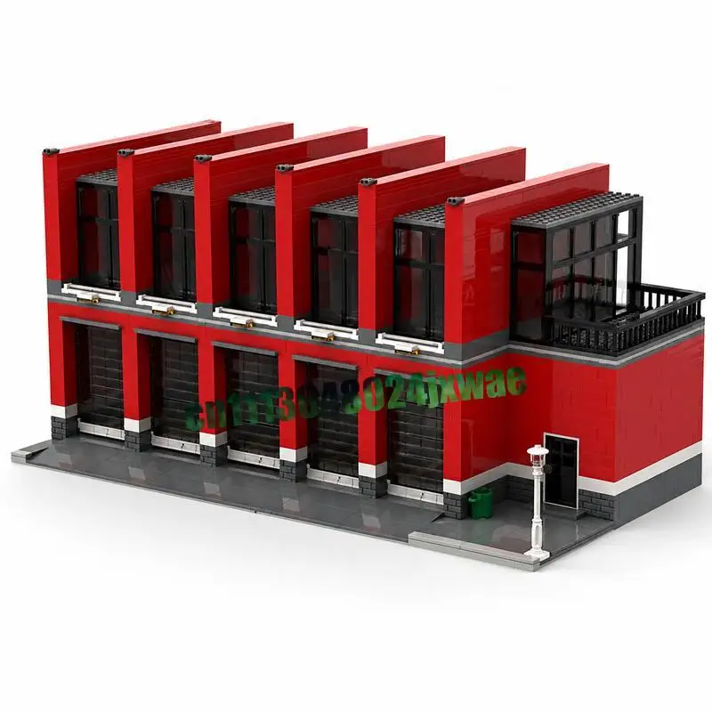 1663PCS Modern Firestation MOC City Architecture Model Custom Puzzle DIY Assembly Educational Building Blocks Collection Gifts