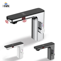 Smart Display Bathroom Basin Faucet.Touchless Hot Cold Water Mixer Tap.Battery Power Infrared Sensor Bathroom Sink Faucet.