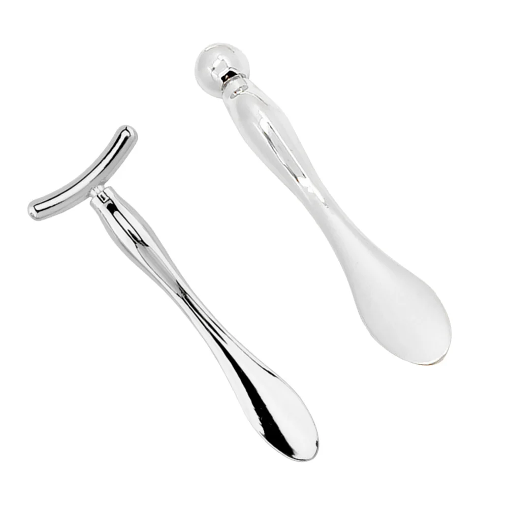 2pcs Eye Spoon Zinc Alloy Mini Facial Spatula For Skin Care Beauty Metal Makeup Spatula Tools Face Mask Scoop Stick