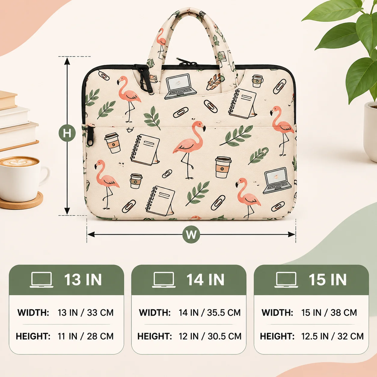Custom Computer Bag Personalized Laptop Case Photo Printed 290T Twill Zipper Sleeve with Handle for Office Travel 13 14 15 Inch