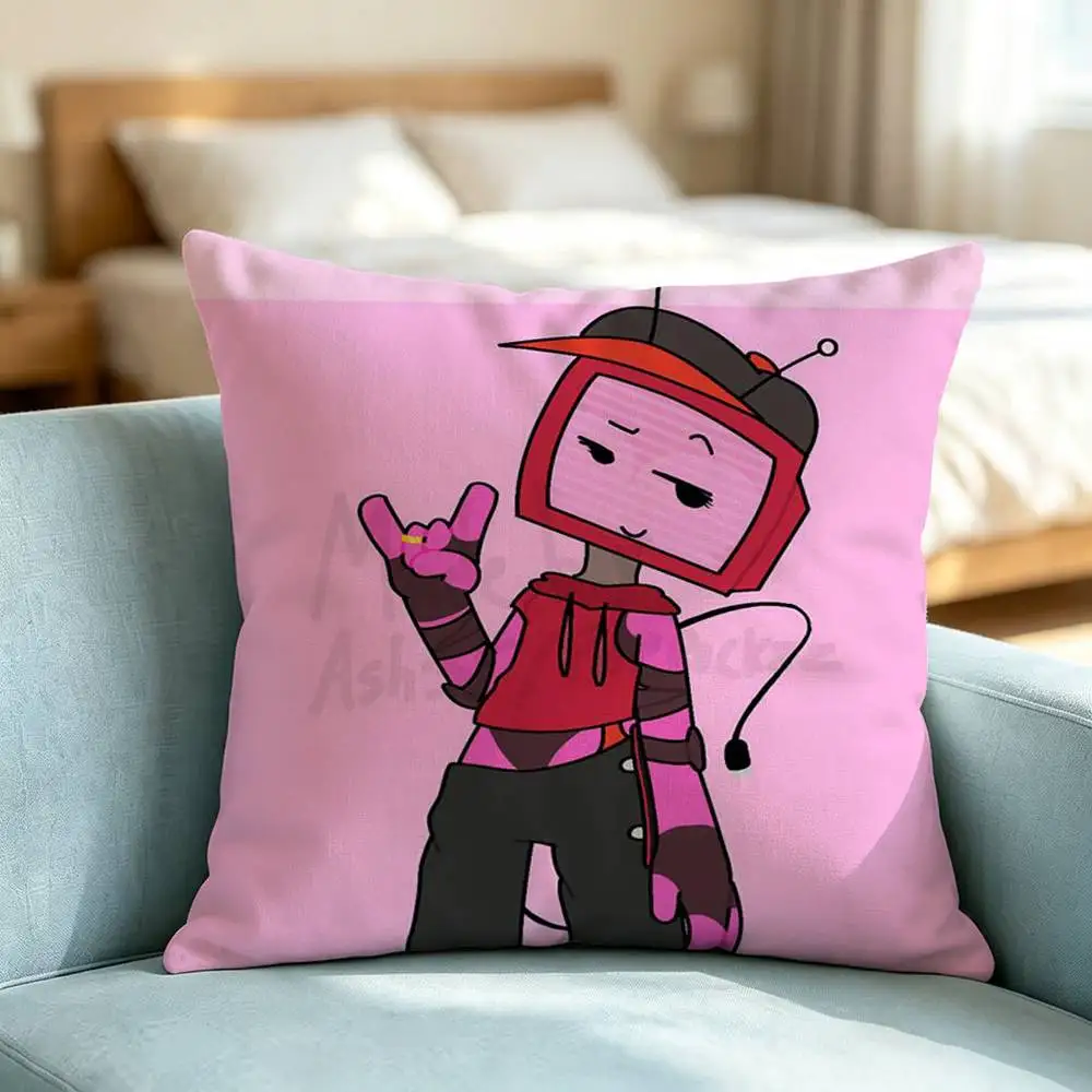 Veeronica TV Head-D Pillow Case Square Double-Sided Sofa Cushion Cover Bedroom Bedside Pillow Gift