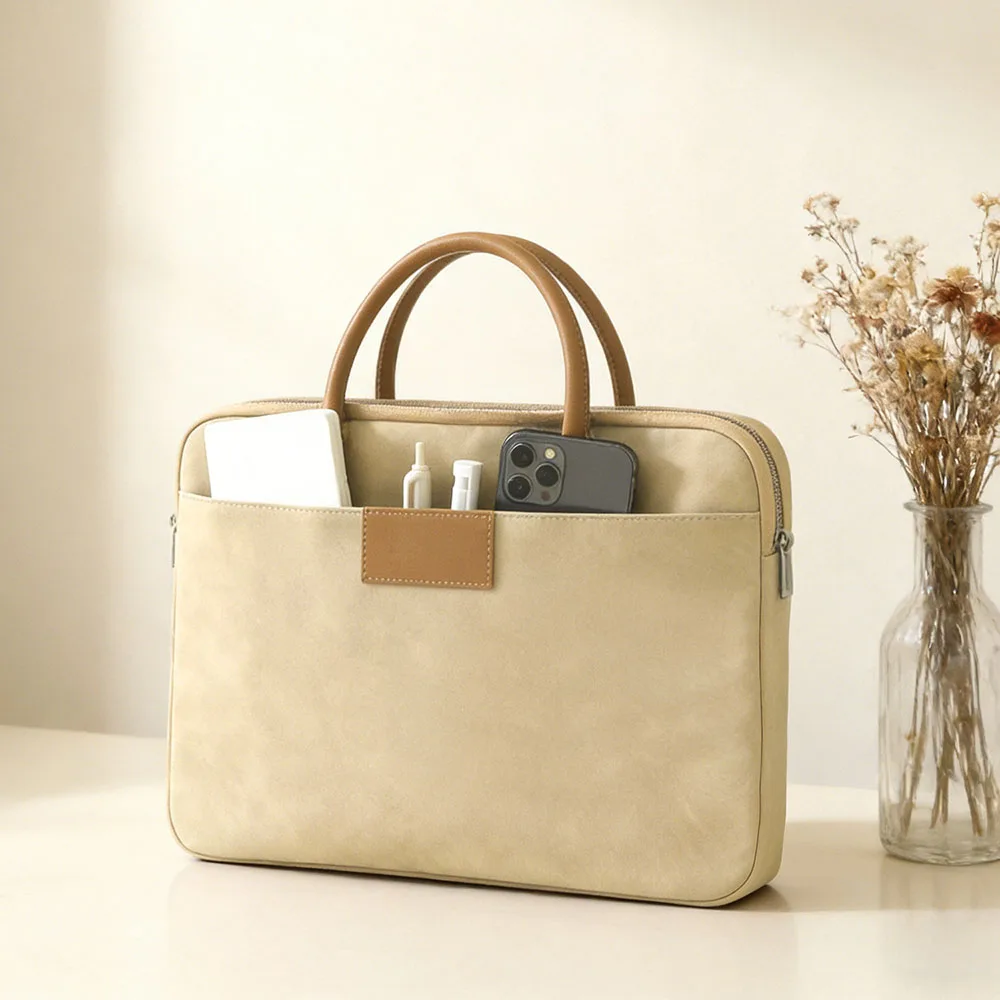 New Waterproof Leather Laptop Bag Portable Handbag Shockproof Briefcase For 14 15 6 Inch Notebook Business Travel Office Bag