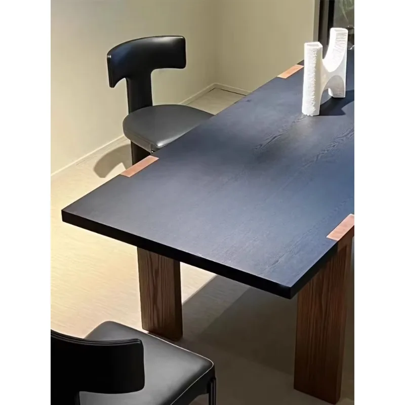 Medieval solid wood home dining table, stunned by the wind, natural rectangular Nordic simple table, oak worktable, dining table