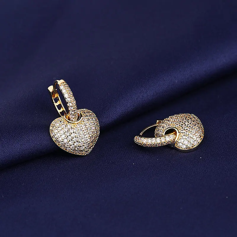 Buyee 925 Sterling Silber Weibliche Schmuck Sets Weiß Zirkon Herz Anhänger Ohrring für Frauen Luxus Braut Hochzeit Edlen Schmuck – Detail 2