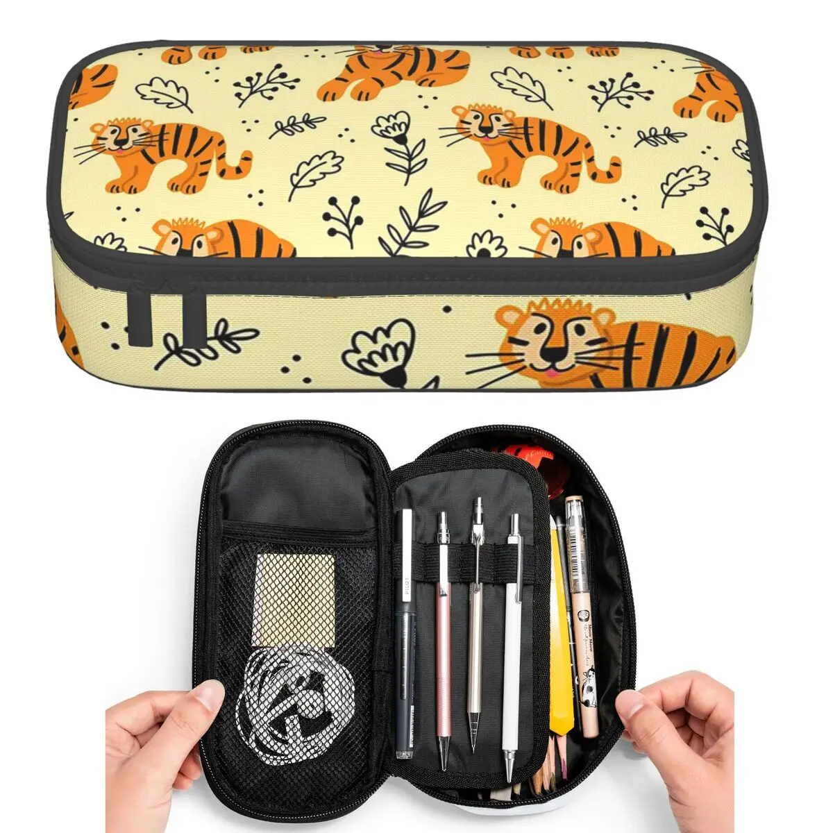 

Пеналы с рисунком бенгальского тигра для студентов, пенал-коробка, сумка для карандашей, пенал большой вместимости, держатель для ручек