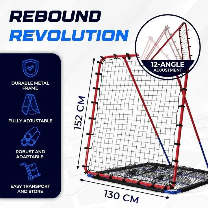 Portable Softball Baseball Training Equipment Multi-Sport Bounce Back Net 12-Angle Polypropylene Baseball Pitching Net