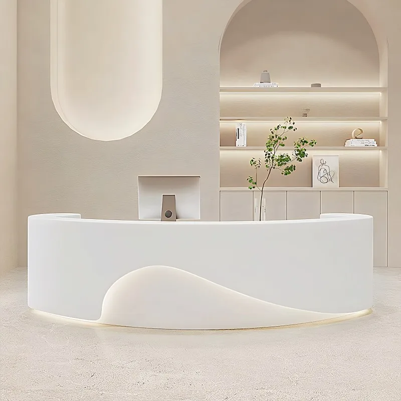 Design Clinic Front Desk Reception Counter Luxury Arched Classic Reception Desks Beauty Salon Mostrador Recepcion Furniture