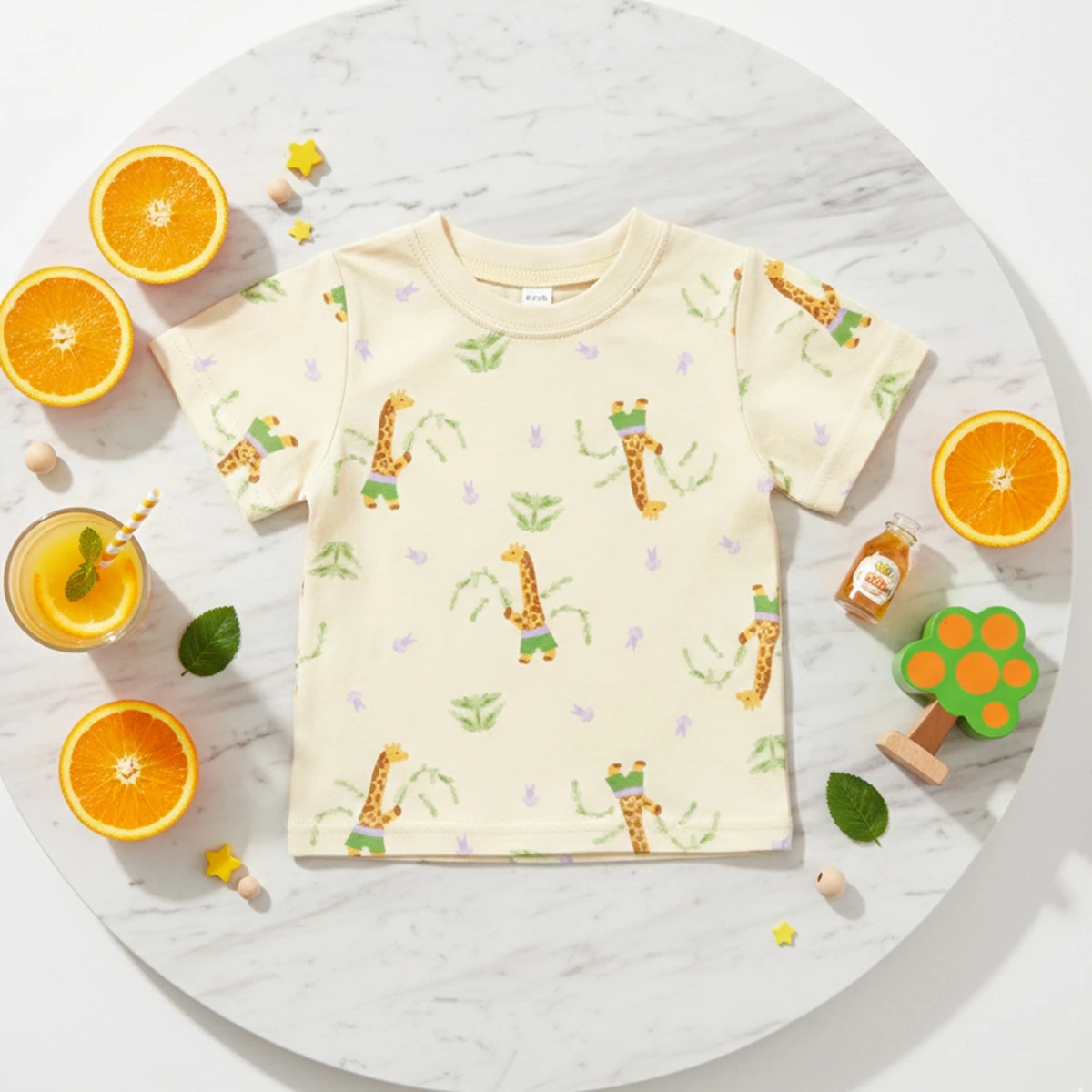 Casual Animals Summer Baby Kids Boys Girls Tops Cute Giraffe Cartoon T-shirt