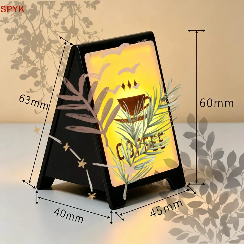 1Pcs Coffee Magnets Light 3D Magnetic: Fridge Stickers Ornaments Machine Decor Luminous Light Box Home