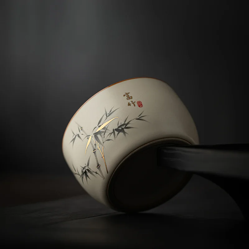 Ru Kiln Crackle Glaze Nurturable Master Single Tea Cup Gift Boxed Kung Fu Tasting Cup Home Office Use