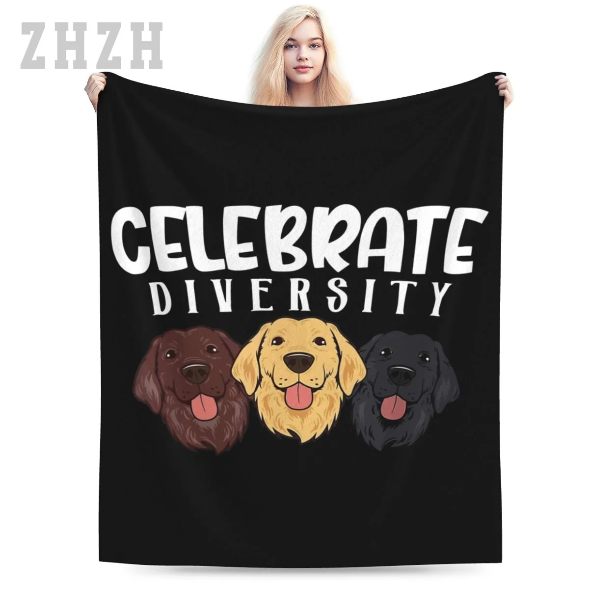 Blanket Celebrate Diversity Dog Funny Labrador Retriever Lover Gifts Flannel Multifunction Camping Sofa Cover Keep Warm