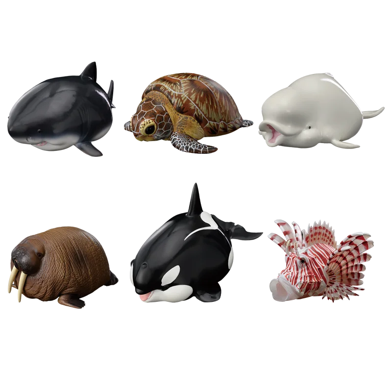 Original Animal Planet Aciton Figure Cute Kawaii Marine Life Killer Whale Shark Octopus Resin Models Toys Creativity Gift