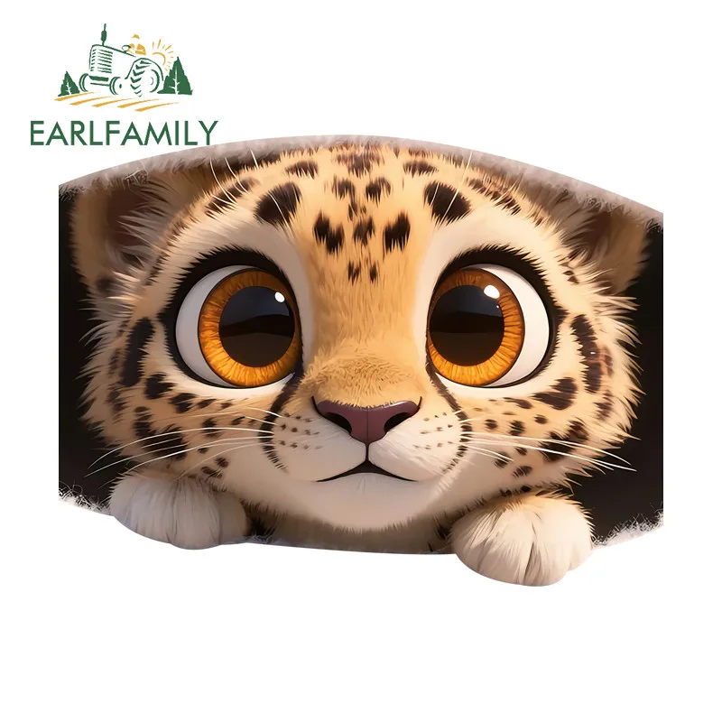 EARLFAMILY Cute Tiger Car Stickers Motorcycle Windshield Skateboard Truck Vinyl Decals Occlusion Scratch Personality Car Styling