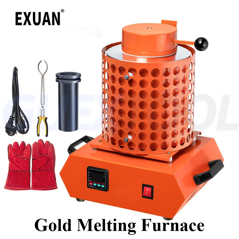High Temperature Melting Furnace Heating Capacity Refining Precious Metal Silver Gold Melting Furnace Jewelry Casting Tool