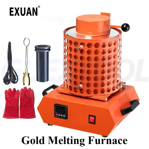 High Temperature Melting Furnace Heating Capacity Refining Precious Metal Silver Gold Melting Furnace Jewelry Casting Tool