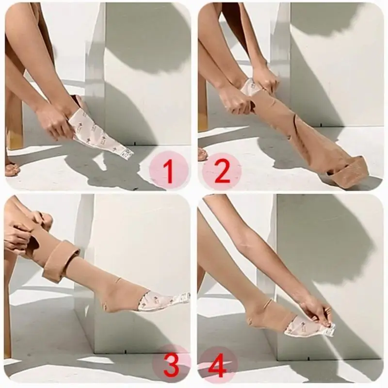 

652F 10 Pack Easy Slide Open Toe Compression Sock Aid Slip Stocking Applicator Open Toe Compression Stockings for Men Women