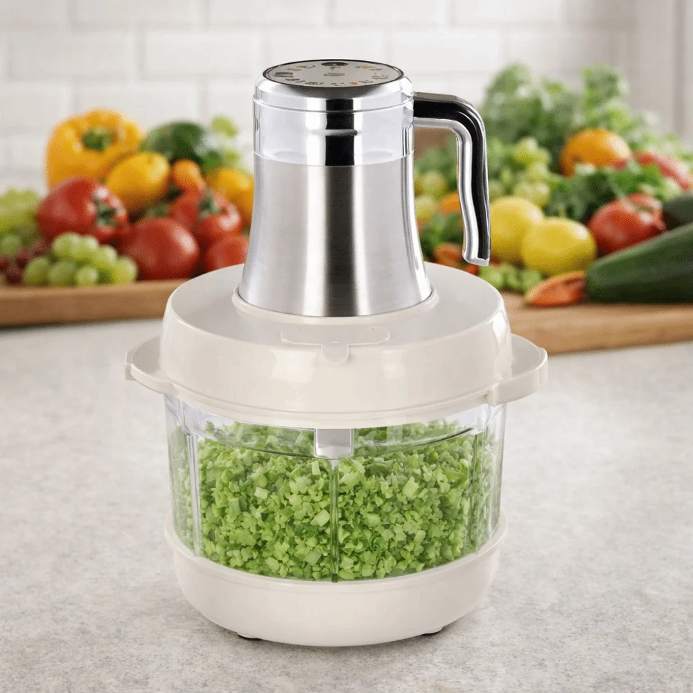 Large Capacity Automatic Meat Grinder Efficient Non-slip Base Electric Meat Mincer Effort-saving Vegetables Chopper