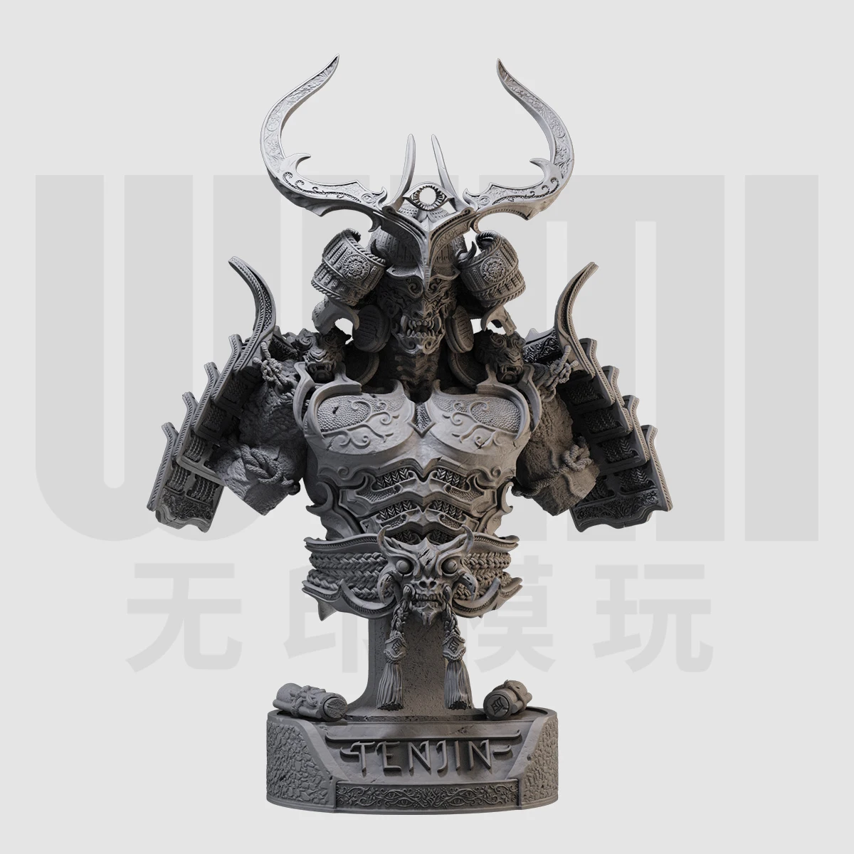 Japanese decorations Mythical samurai Resin model Unpainted black myth