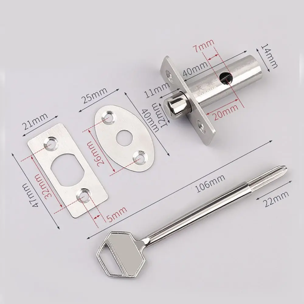 Easy Install Stainless Steel Invisible Door Lock Thicken Simple Mortise Lock Privacy Lockset
