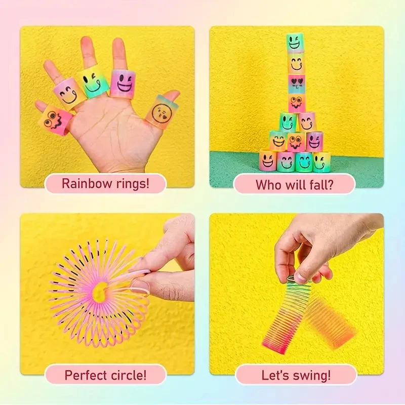 5/30개 무지개색 원형 재미있는 마법 장난감 미니 스프링 대량 손가락 장난감 파티 선물 카니발 상품 어린이 남아 여아용