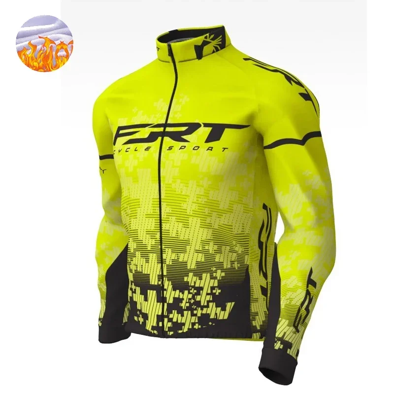 Chaqueta de invierno de lana térmica para hombre, chaqueta de Ciclismo de equipo, Jersey de manga larga, traje de bicicleta de montaña y carretera, ropa de Ciclismo para Hombres