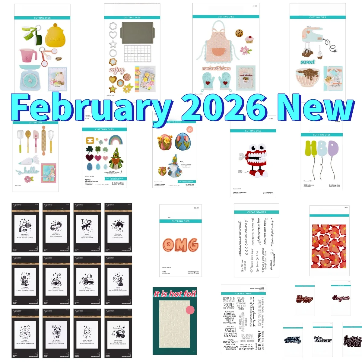 

Birthday Constellation Cookie Rack Metal Cutting Dies Hot Foil Clear Stamps Stencil For DIY Scrapbook Card February 2026 New