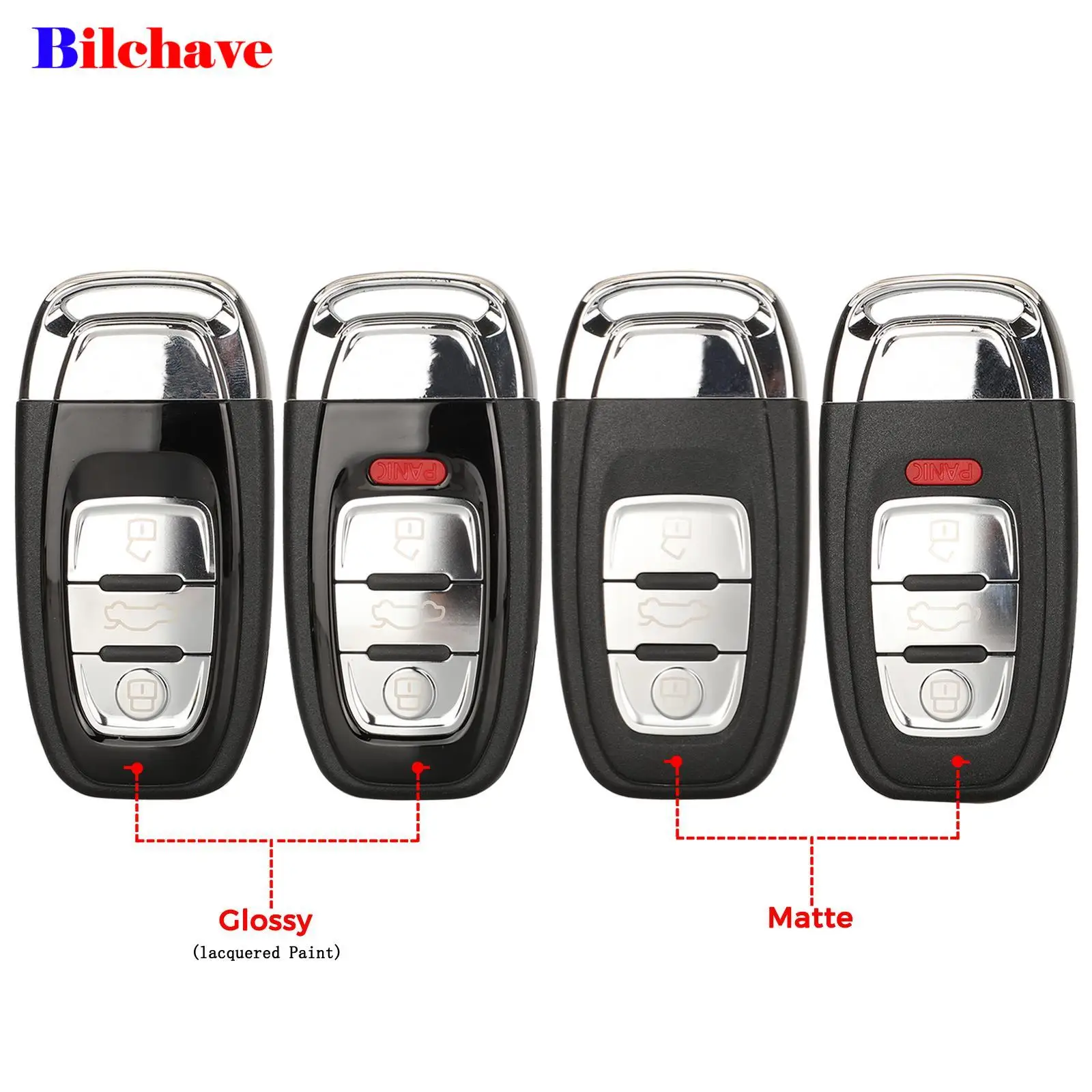 

jingyuqin 3/4 Buttons For Audi Q5 A4L A5 A6 A7 A8 RS4 RS5 S4 S5 Car Smart Remote Key Shell Matte/Glossy Case Fob Uncut Balde