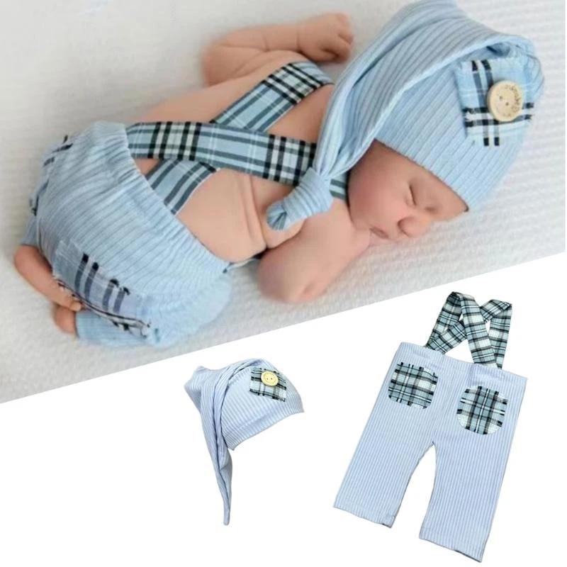 

M76C Одежда для детской фотосессии, шляпа и комбинезон, реквизит для фотосъемки малышей