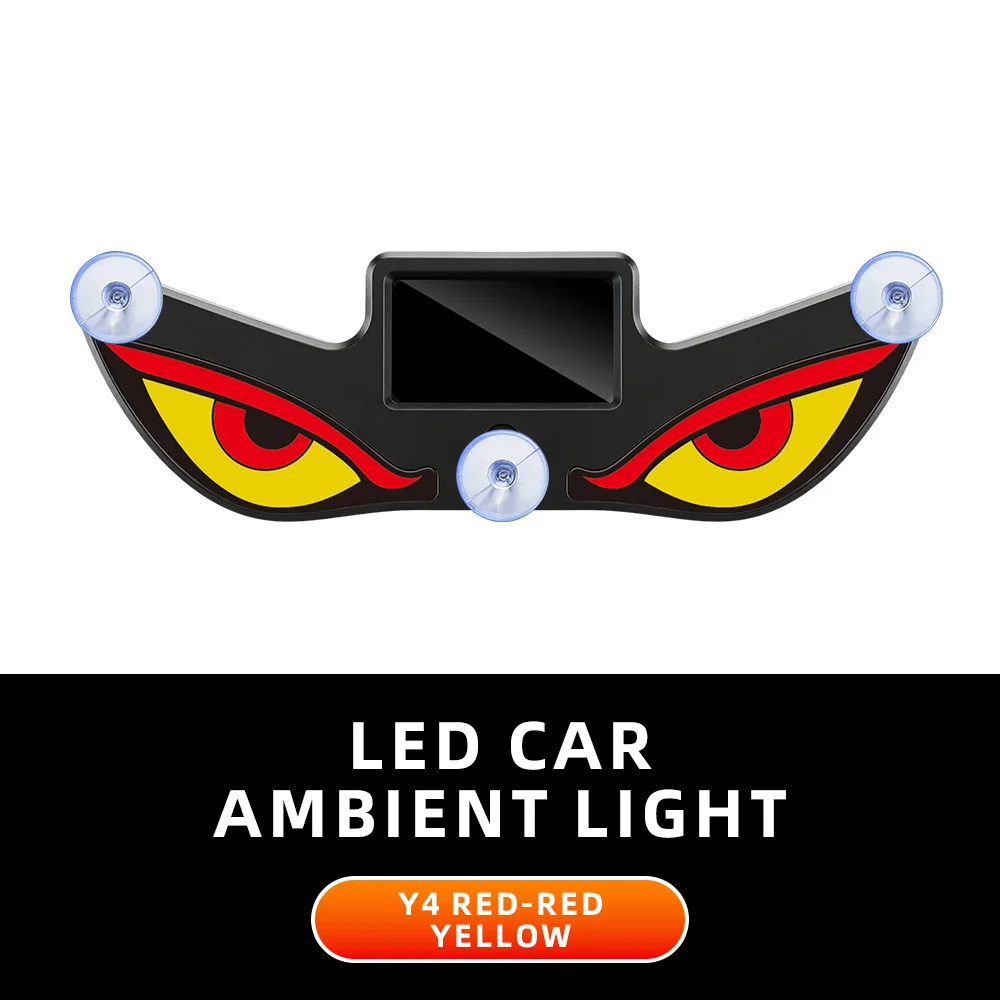 Coole DEMON EYE Ambientebeleuchtung Solarbetriebene Atmungsaktive Neonlichter Auto-Dekoration Heckscheiben-Atmosphärenbeleuchtung Auto-Zubehör
