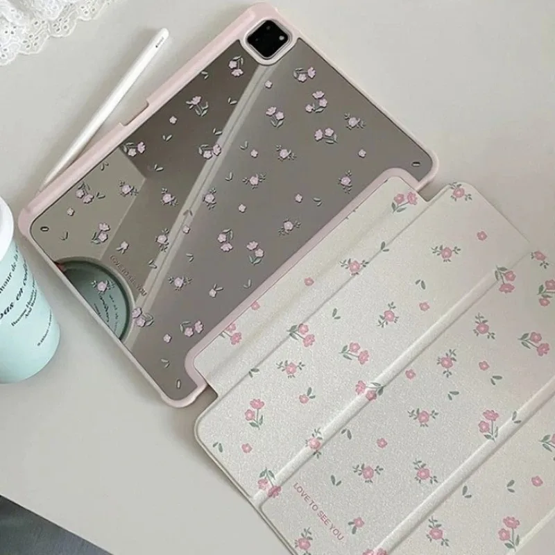 Floral Pattern Flip Smart Cover for IPad Mini6 8.3 Air 2/3 10.5 10th 10.9 10.2 7/8/9th IPad Air11/13 2024 2025 12.9 Pro 13 M4