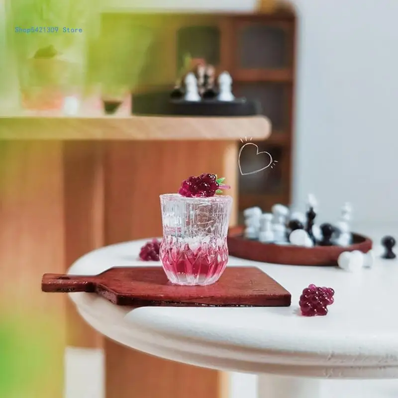 Miniature Juice Latte Art Dollhouses อุปกรณ์เสริมสำหรับนักสะสมและของตกแต่ง