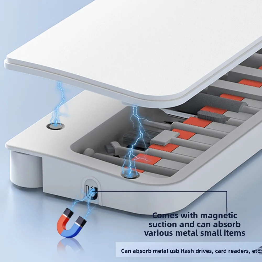 

Wrist Pad Computer Cleaning Tools 22 in 1 Soft Foam Keyboard Cleaner Kit Built-in Storage Duster Earphone Clean Brush Set Typing