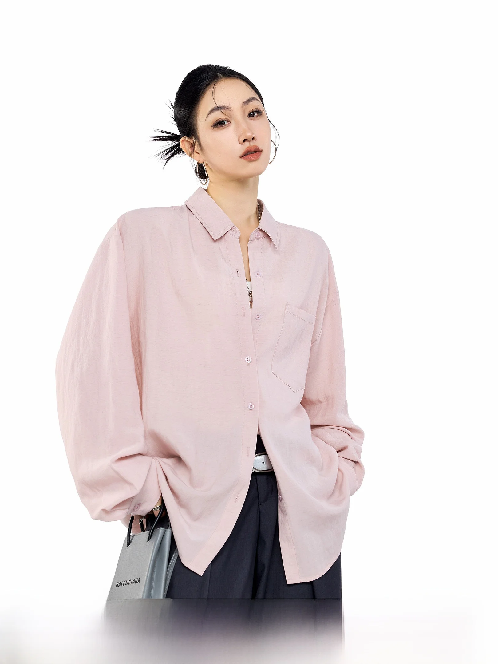 

Ichmode American Textured Physical Sun Protection irt Women's Loose Long Sve Cover up irt Coat Spring New Sle