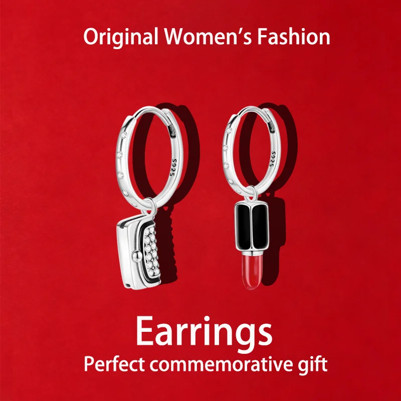 

2026 New Hot-Selling High Quality Original Lipstick-Shaped Earrings Suitable for Daily Wear and Holiday Gifts for Women Jewelry