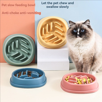 Pet Supplies Dogs and Cats Slow Food Bowl Puzzle Non-Choking Non-Slip Slow Feeder Thickened Plastic Plate Bowl Pet Feeding Bowl