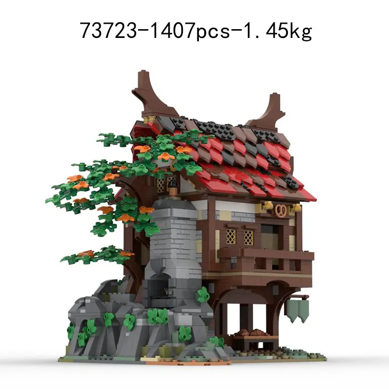 MOC-83831 Torre della guardia medievale 80710 Stabile 77495 Watermill Assemblaggio di piccole particelle Modello di blocco Decorazione del giocattolo