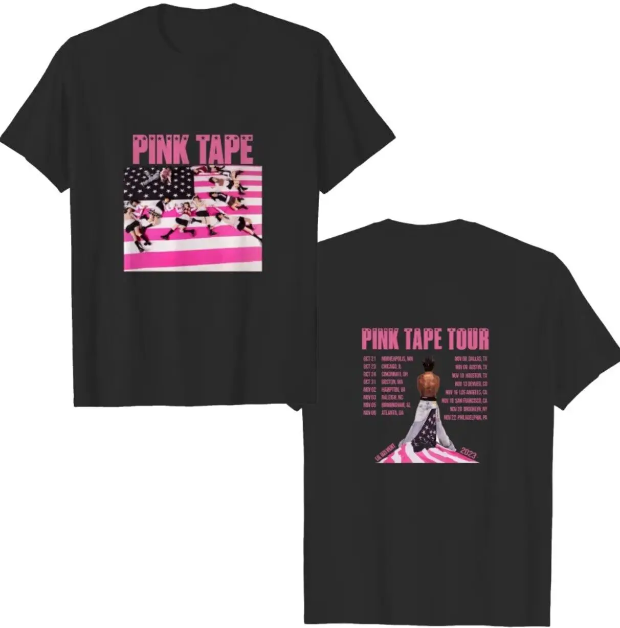 Uzi Vert Tour Shirt, Lil U.zi Pink Tape Tour 2023 2 sided t Shirt