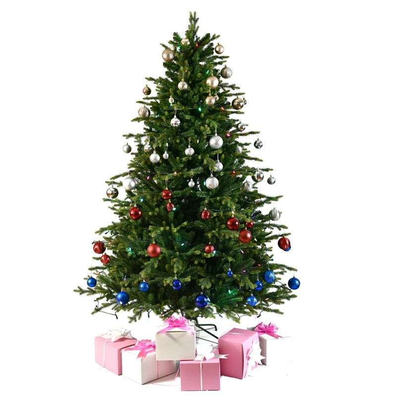 New Luxury decorated realistic artificial Christmas tree with colorful ornaments