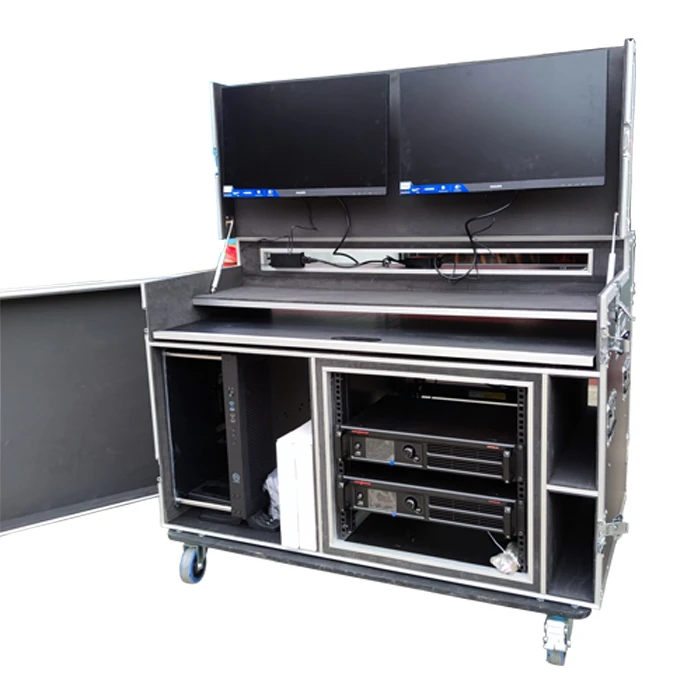 Stage Professional Audio Flight case Work Station Box Aluminium Audio Speaker case