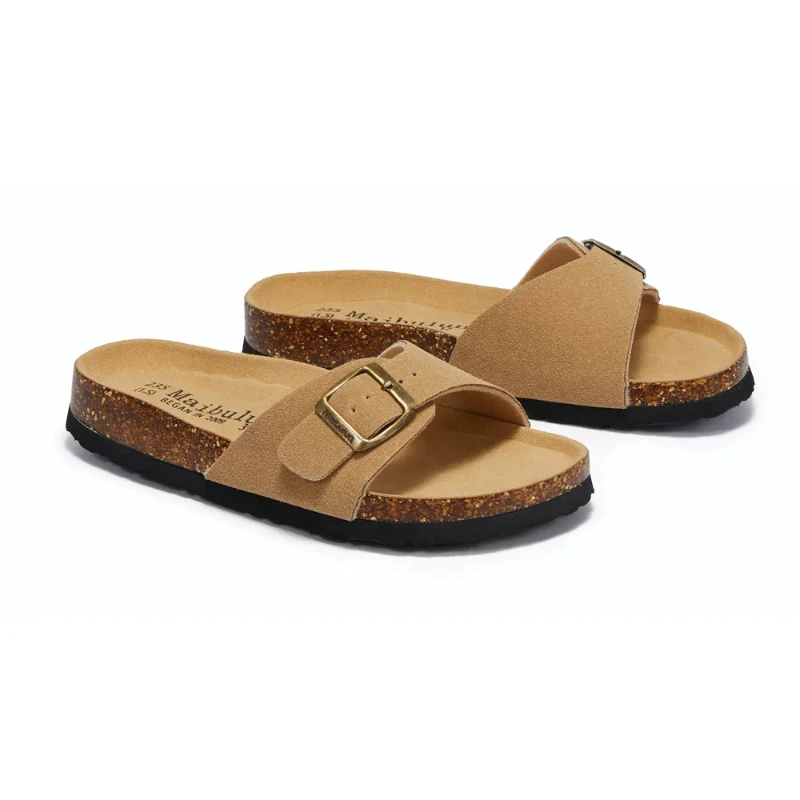 

11 Color Women's Cork Slippers Flat Bottomed Anti Slip Frosted Leather Sandals Men's Women's Summer Outdoor Beach Slippers