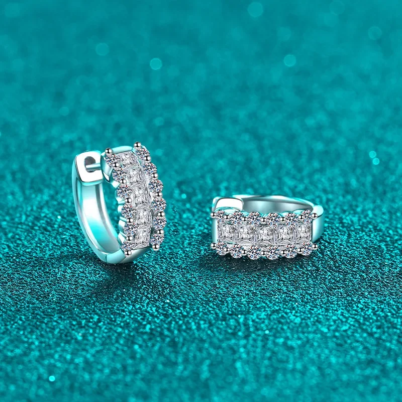 

Элегантные платиновые серьги-кольца Pt950 с муассанитом и бриллиантами 1,16 карата, классические повседневные женские ювелирные изделия