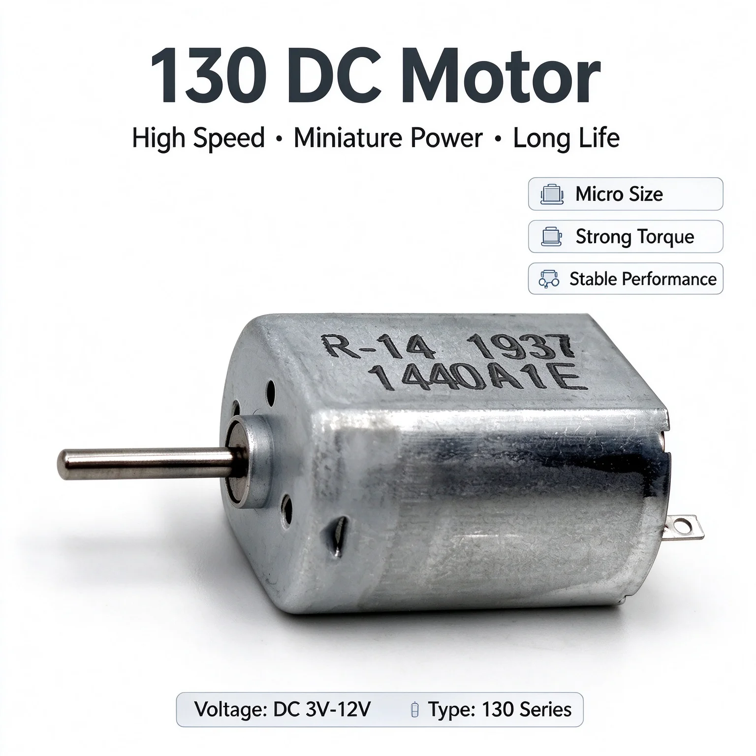 MITSUMI FK-130SH-12285 130 Motor DC 6V 9V 12V Carbon Brush Electric Motor