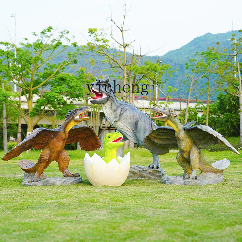 YFY  outdoor scenic spot large fiberglass Tyrannosaurus rex sculpture lawn landscaping decoration park model ornament
