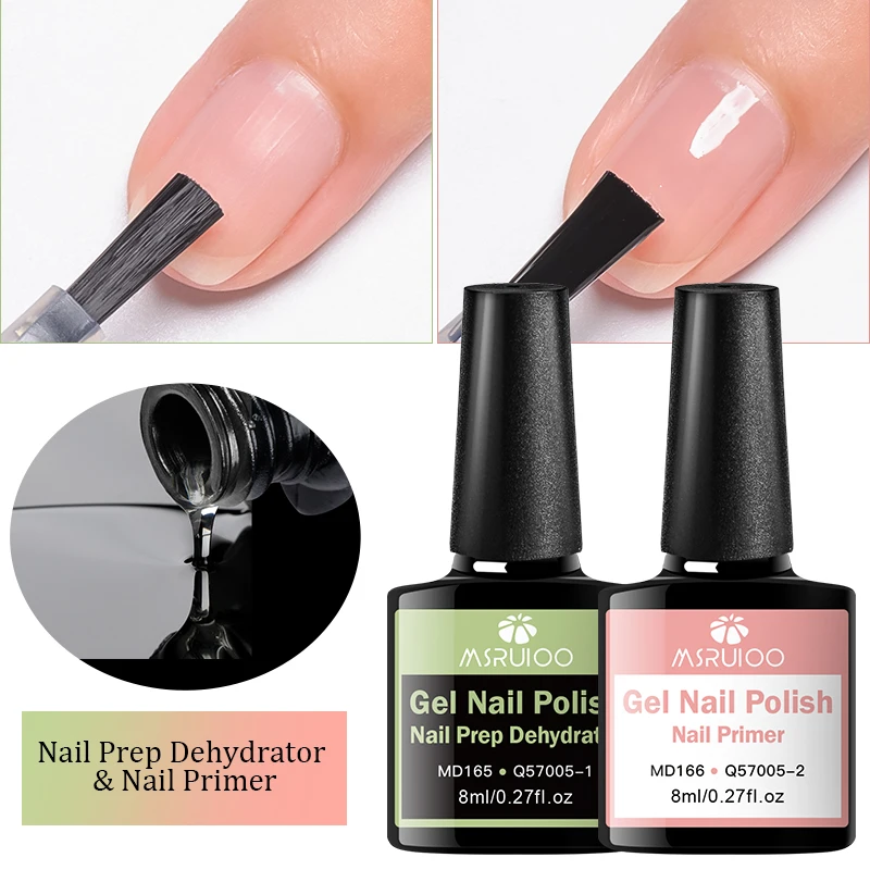 Acrylic No-acid Primer Nail Prep Dehydrator Nail Art Set With Gel Base And Top Coat Soak Off Gel Nail Polish Manicure Tool Kit