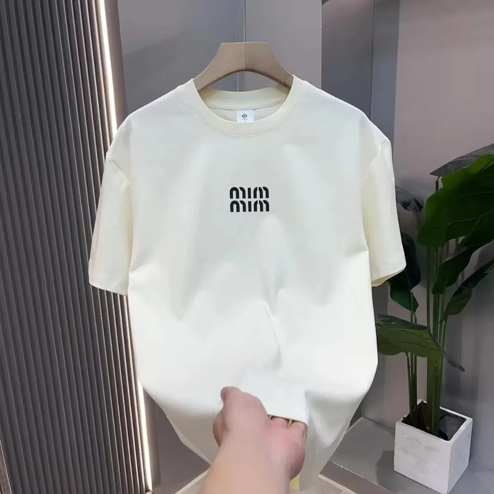 2025 Summer Fashion Trend Brand New Letter-printed Cotton Round Neck T-shirt for Men and Women Relaxed and Breathable Style