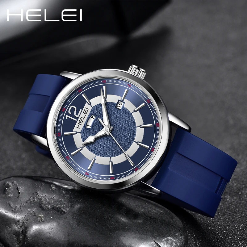 HELEI 다기능 쿼츠 무브먼트 2024 남성용 시계, 모던 트렌드 스타일, 재즈 시리즈, 신제품