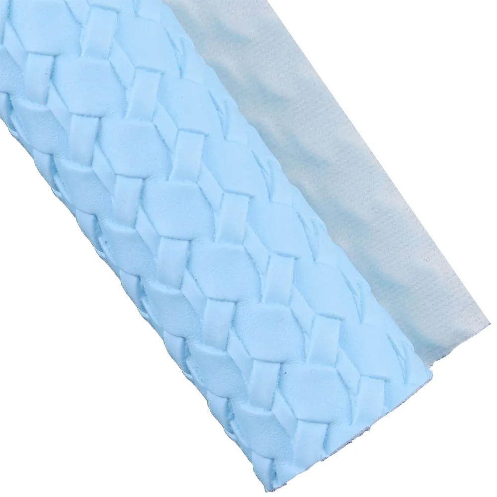 30x134cm rolka błękitna gładka sztuczna syntetyczna liczi liczi skóra tłoczona tkanina na kokardy kolczyki torebki dekoracje HM010 — zdjęcie 6