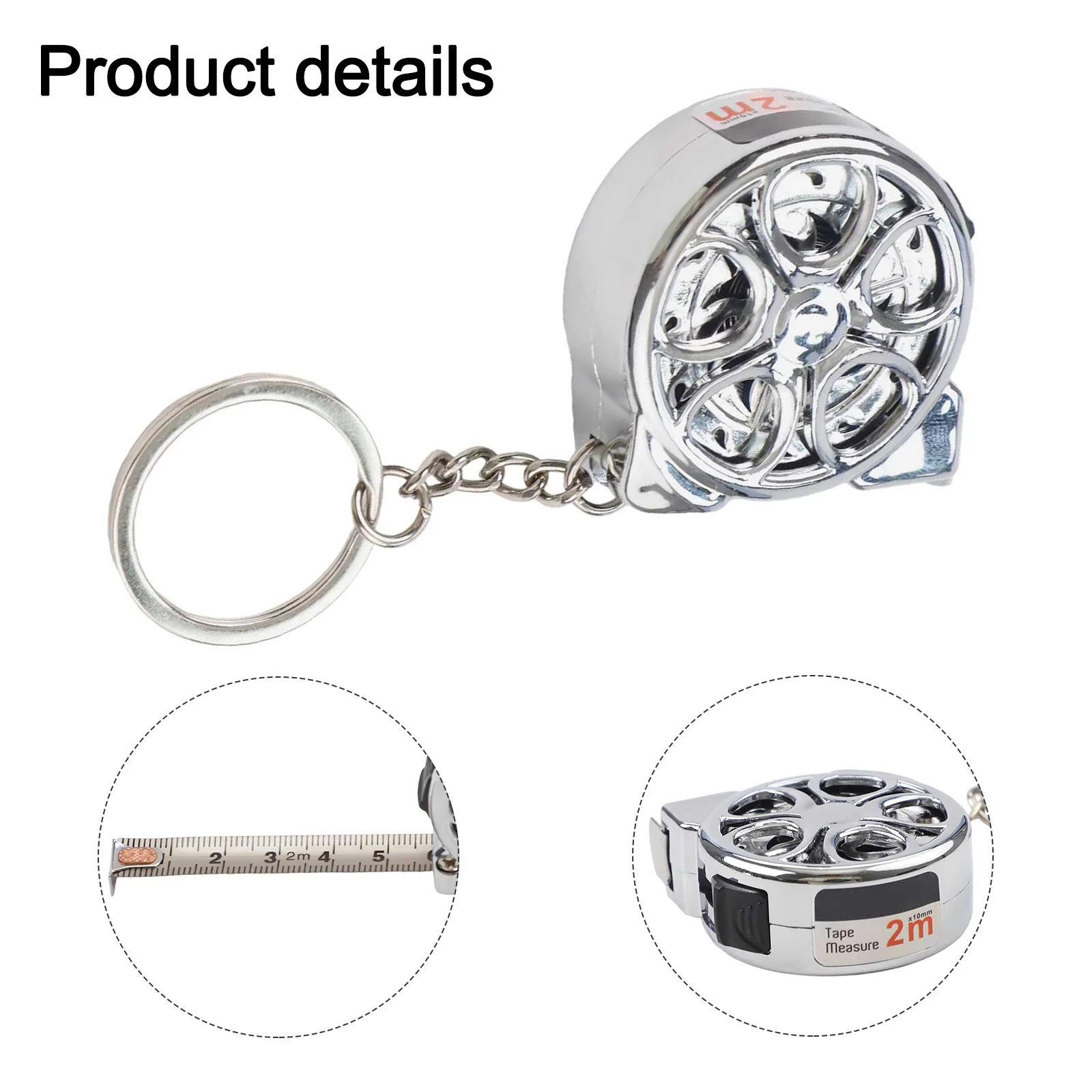1pc 2 Meter Stainless Steel Metric Tape Measure Retractable Measure Ruler Multipurpose Measuring Tool 42x42x20mm
