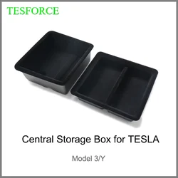 For Tesla Model 3/Y 2021-2023 Center Console Organizer Tray Armrest Cubby Drawer Flocking Model Y Storage Box Accessorie