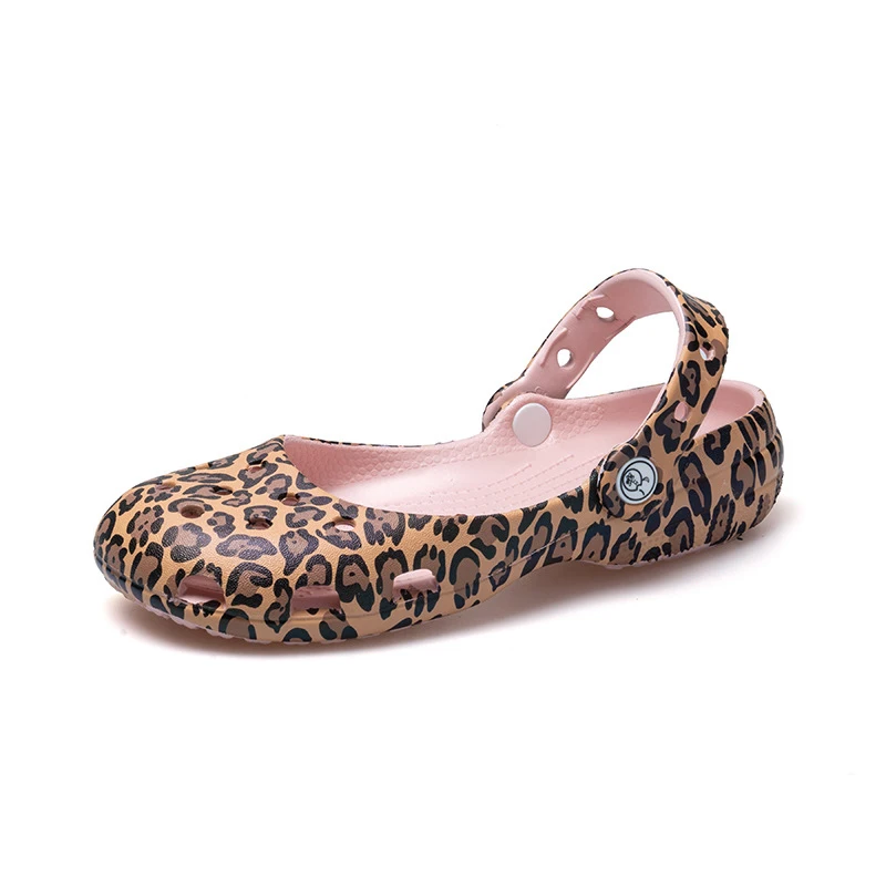 Ballet Leopard Print EVA Clogs Women, Mary Jane Soft Sole Non-slip Beach Shoes, Breathable Lightweight Closed Toe Summer Sandals image 5